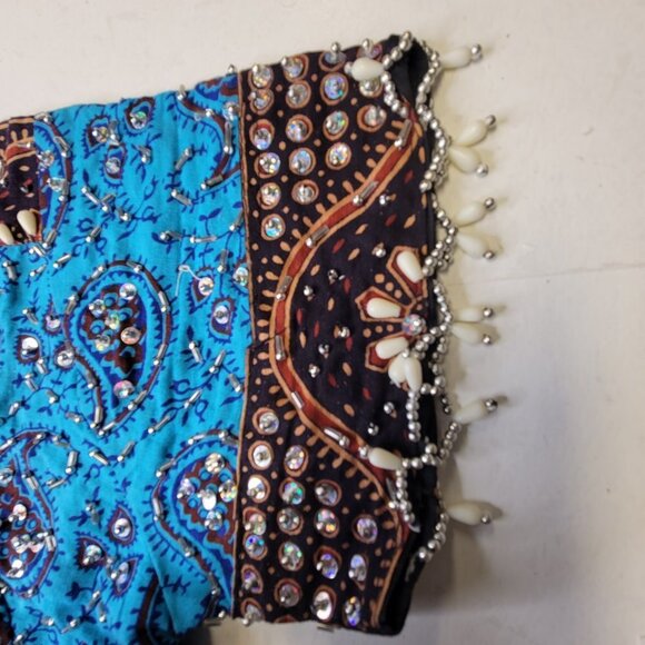 Blue Lehenga Skirt Blouse Set Indian Costume Party Indian Wedding Guest Dress - Picture 16 of 16